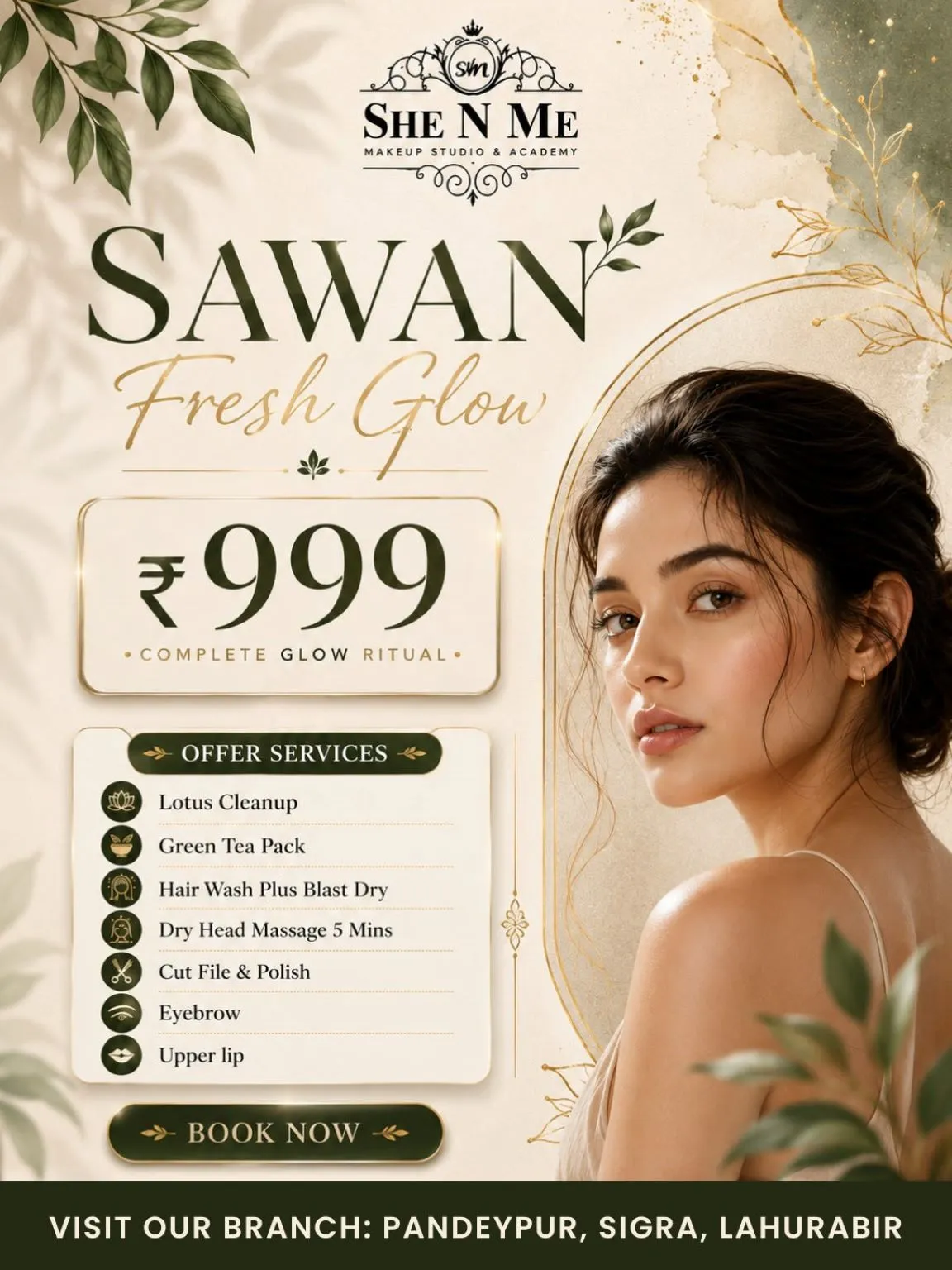 She N Me Salon Sawan Fresh Glow offer with complete glow ritual