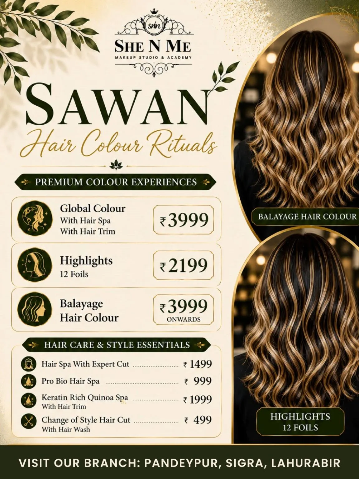 She N Me Salon Sawan hair colour and hair care offers